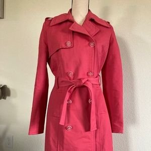 Hot pink trench coat